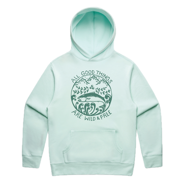 Wild & Free Pullover Hoodie - Seafoam