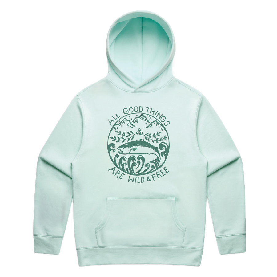 Wild & Free Pullover Hoodie - Seafoam