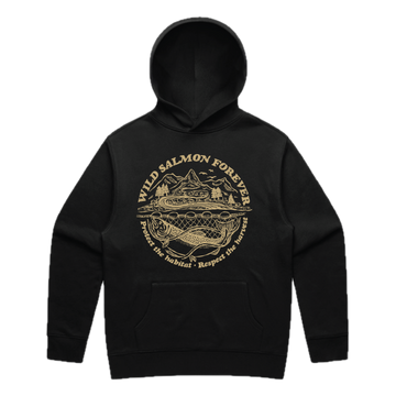 Wild Salmon Forever Hoodie - Black