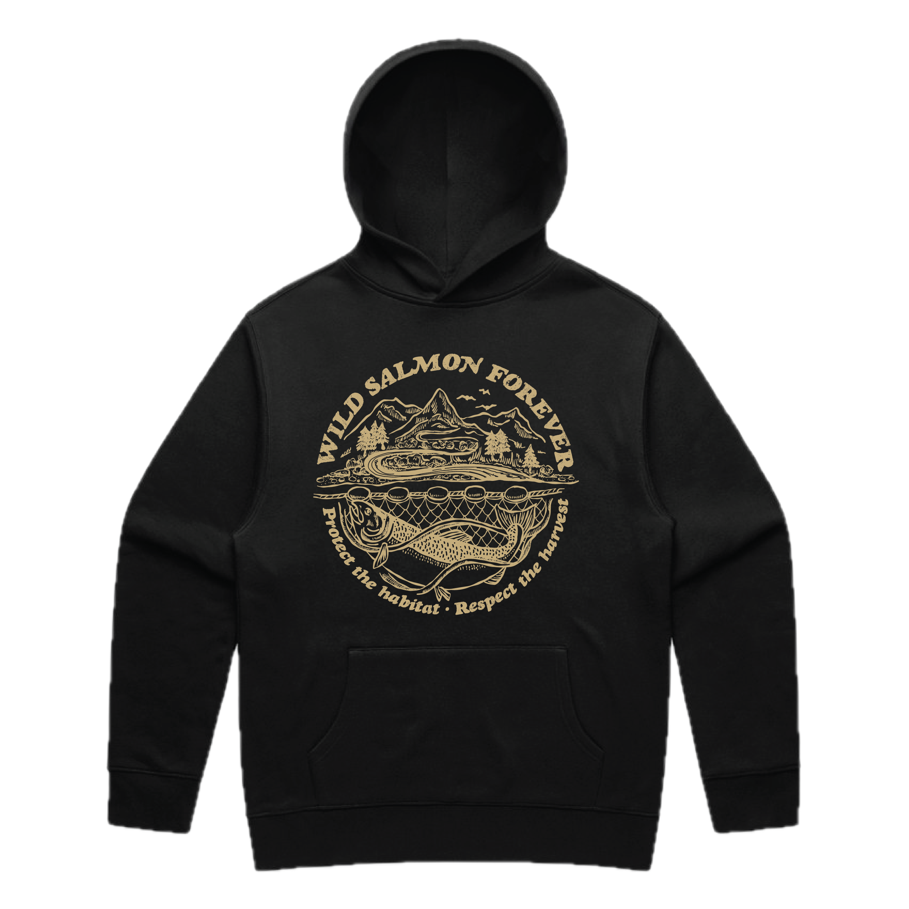 Wild Salmon Forever Hoodie - Black – Salmon Sisters