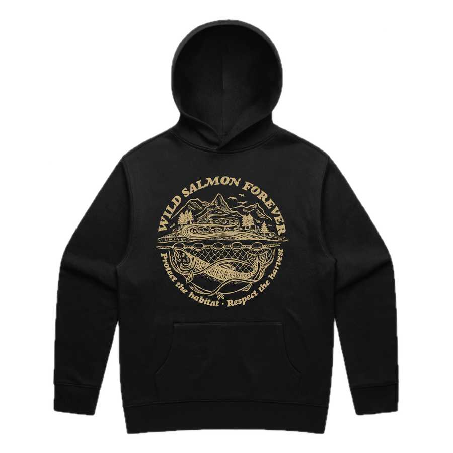 Wild Salmon Forever Hoodie - Black