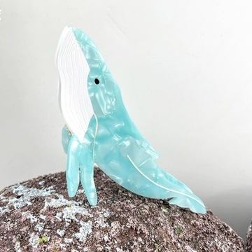 Humpback Whale Hair Claw Clip - Teal