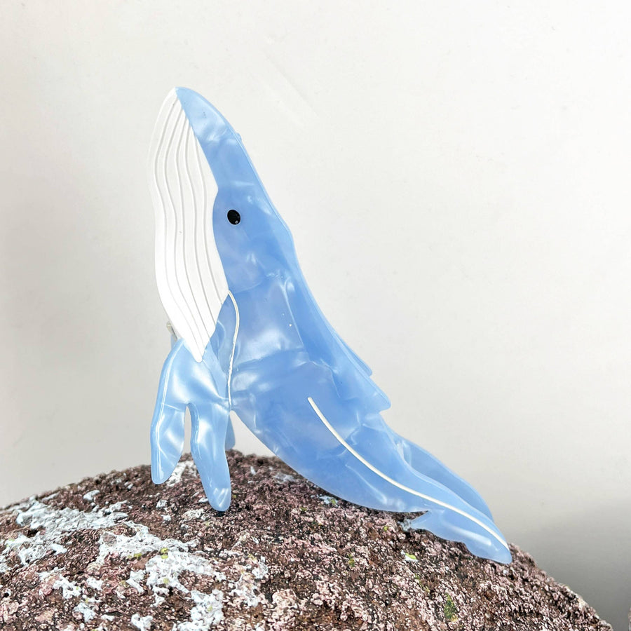 Humpback Whale Hair Claw Clip - Blue