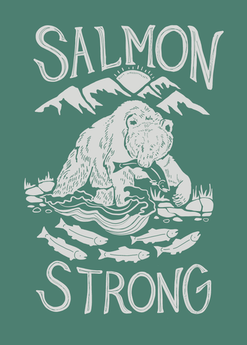 Salmon Strong Greeting Card