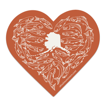 Salmon Love Decal Heart