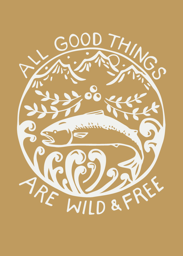 Wild & Free Post Card - Gold