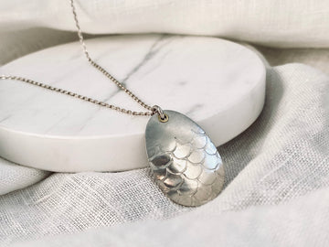 Stray Goose Ovoid Charm Necklace - Sterling Silver
